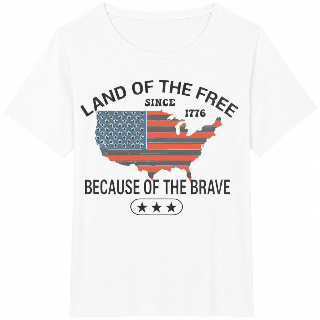 Land Of The Free Because Of Brave Cotton T-Shirt product image 2