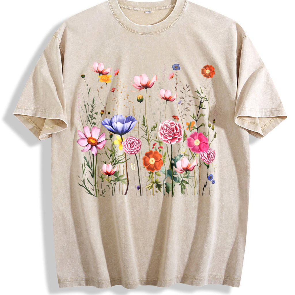 Subtle Floral Anti Trump Vintage Washed T-Shirt product image 1