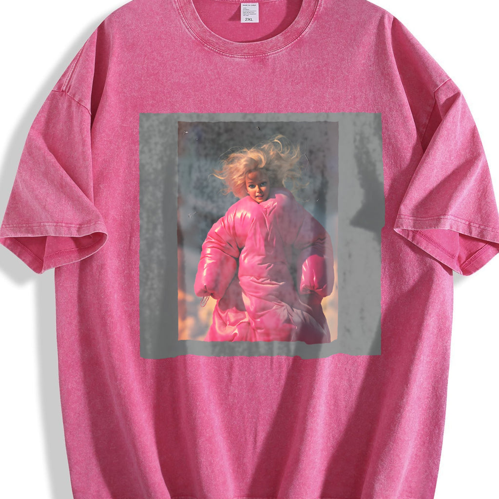 Doll in Pink with Flames Vintage Washed T-Shirt product image 7