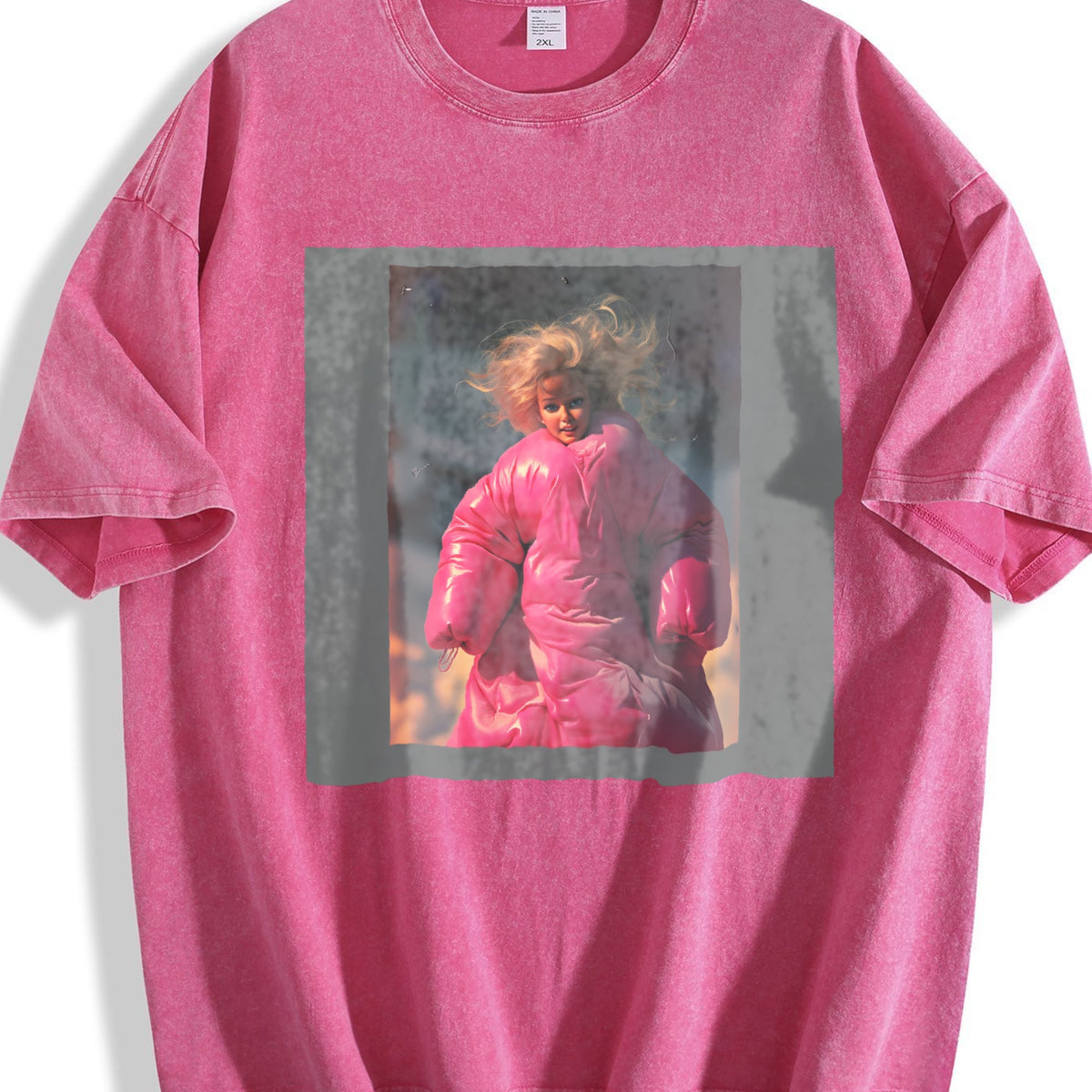 Doll in Pink with Flames Vintage Washed T-Shirt product image 7