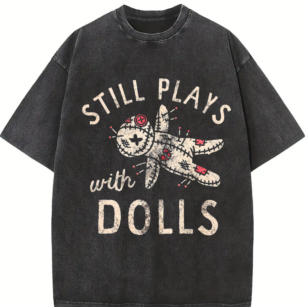Still Plays With Dolls Funny Creepy Voodoo Curse Vintage product image 2