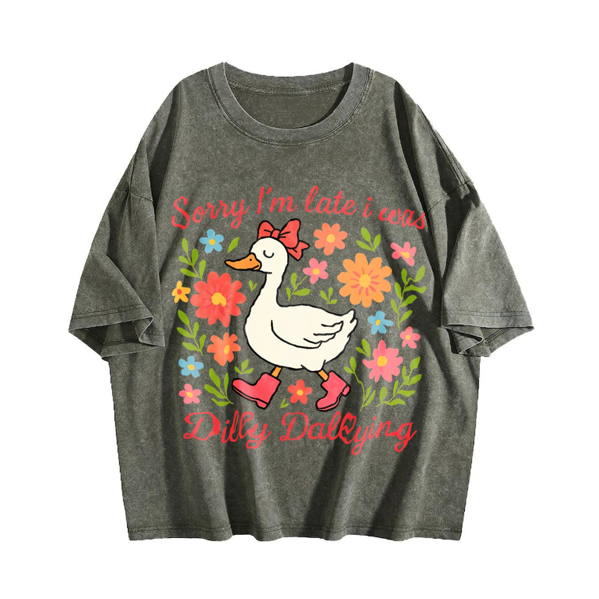 Late Duck Is Busy Vintage Washed T-Shirt product image 4