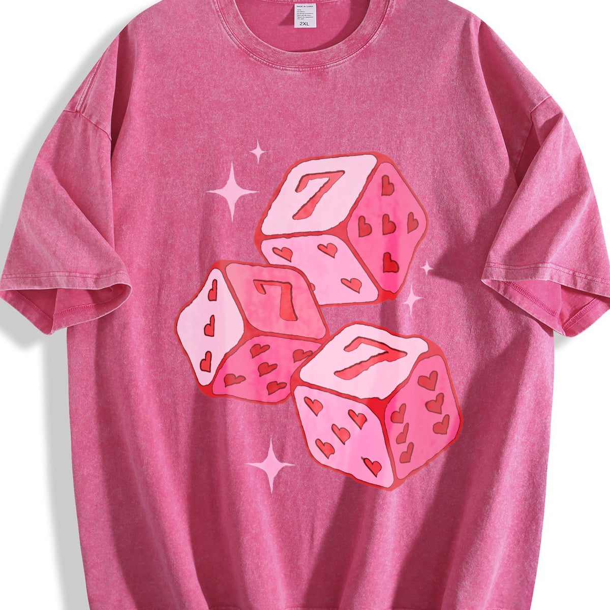 Pink Lucky 7 Dice Vintage Washed T-Shirt product image 7