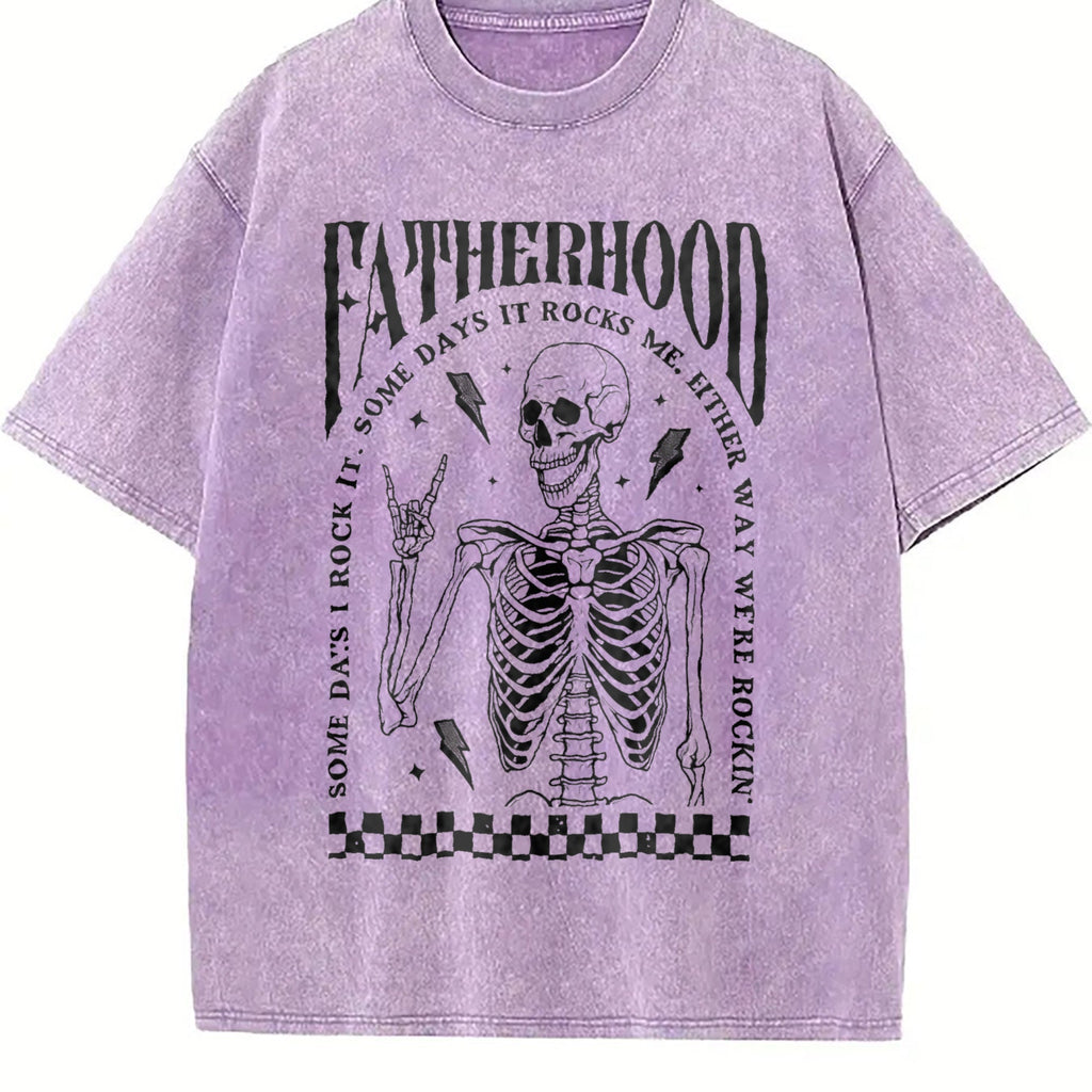 Fatherhood Dad Funny Skeleton First Time Vintage Washed product image 6