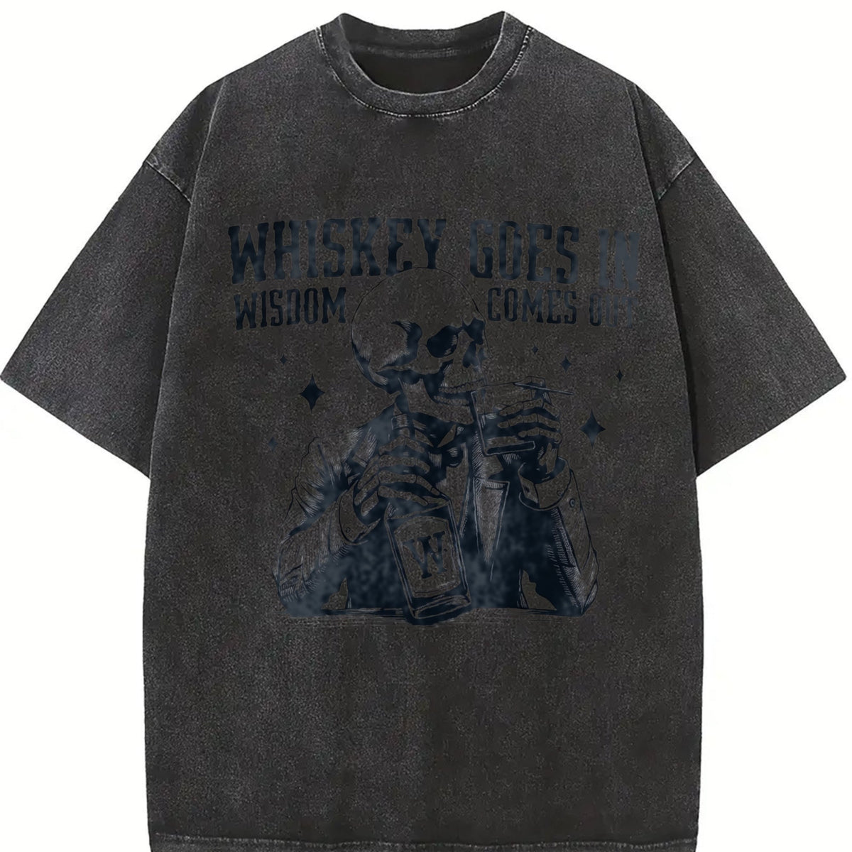 Skull And Whiskey 90s Vintage Washed T-Shirt product image 2