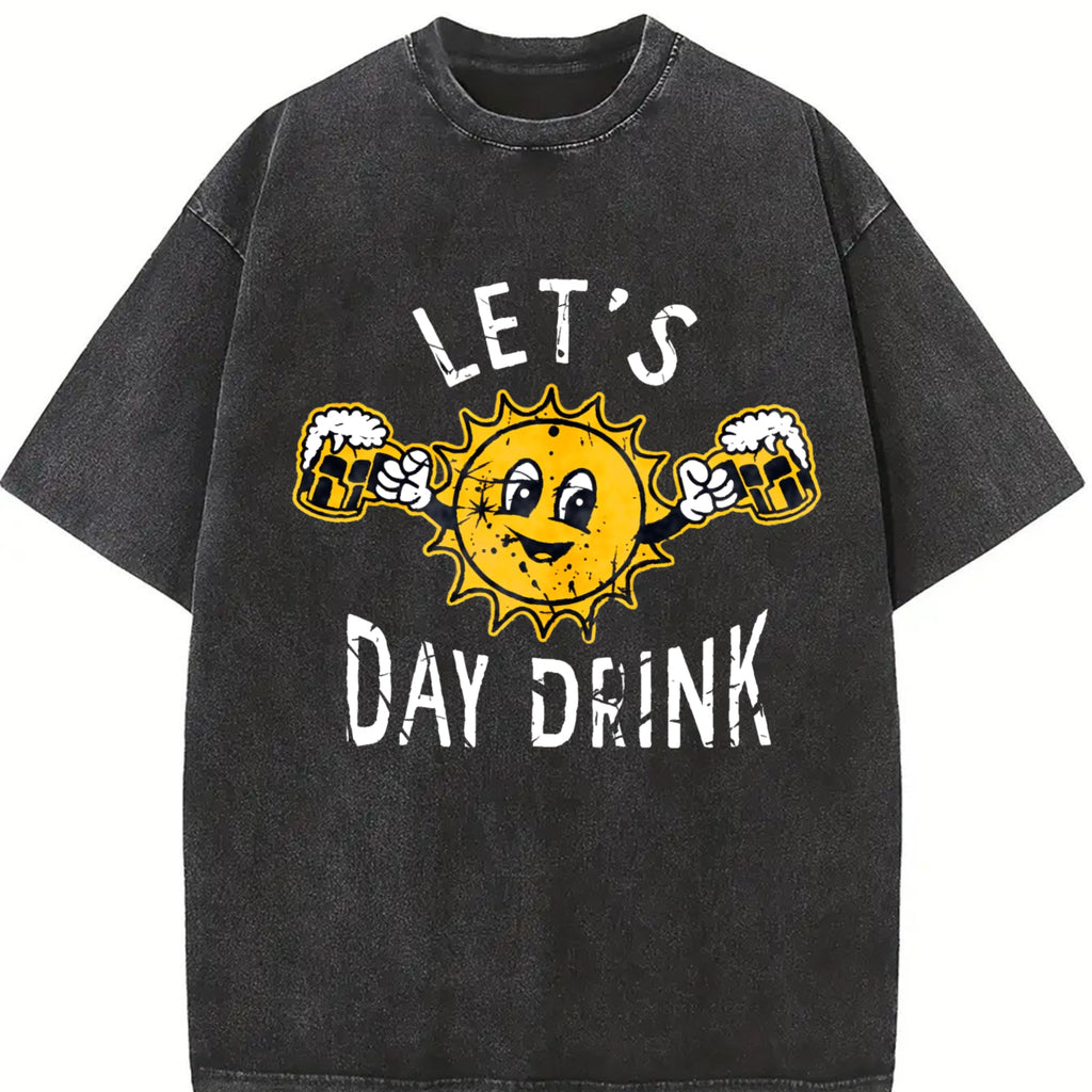 Lets Day Drink Funny Drunken Sunny Booze Drinking Vintage product image 2