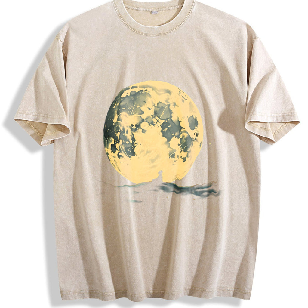Moon And Lonely Man Vintage Washed T-Shirt product image 1