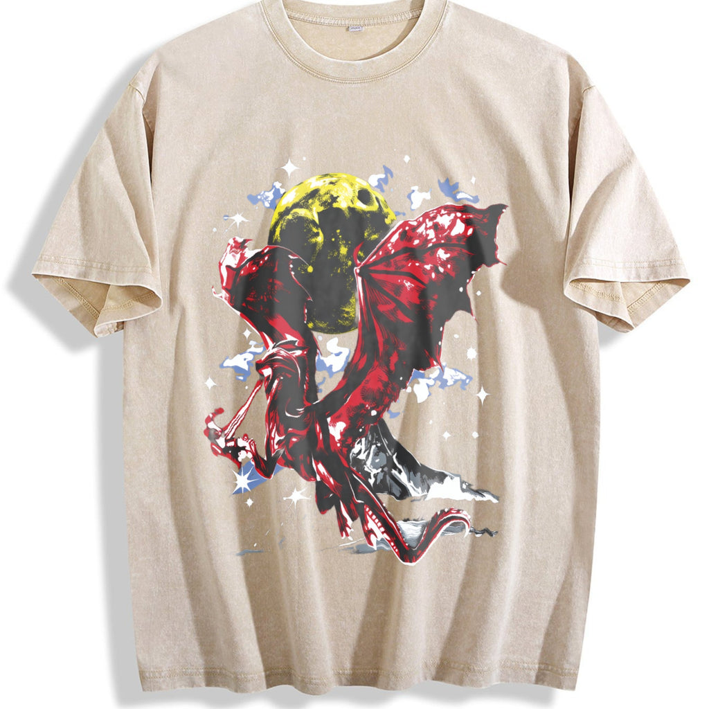 Fantasy Dragon Y2K Vintage Washed T-Shirt product image 1