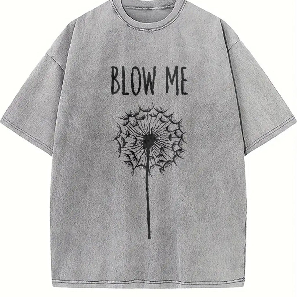 Funny Blow Me Dandelion Flower Puff Quote Vintage Washed product image 5