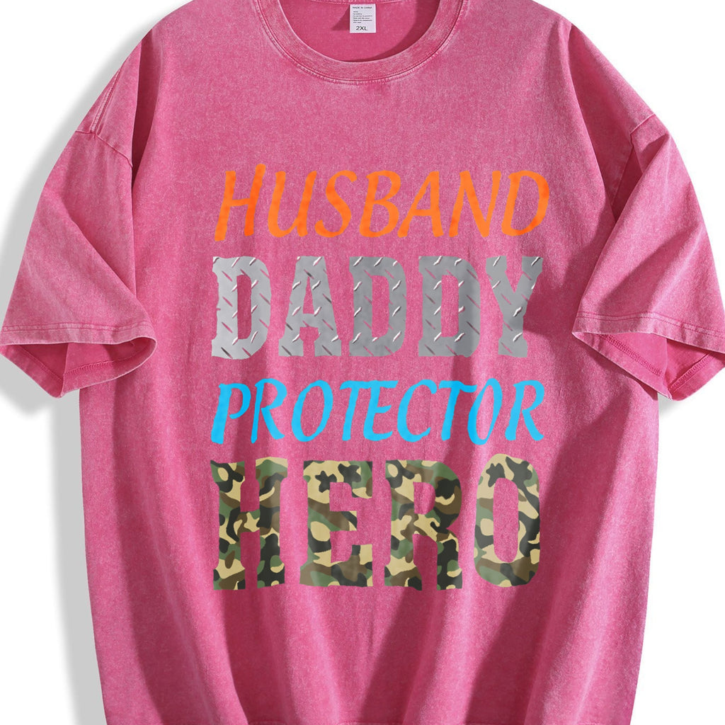Husband Daddy Protector Hero Vintage Washed T-Shirt product image 7