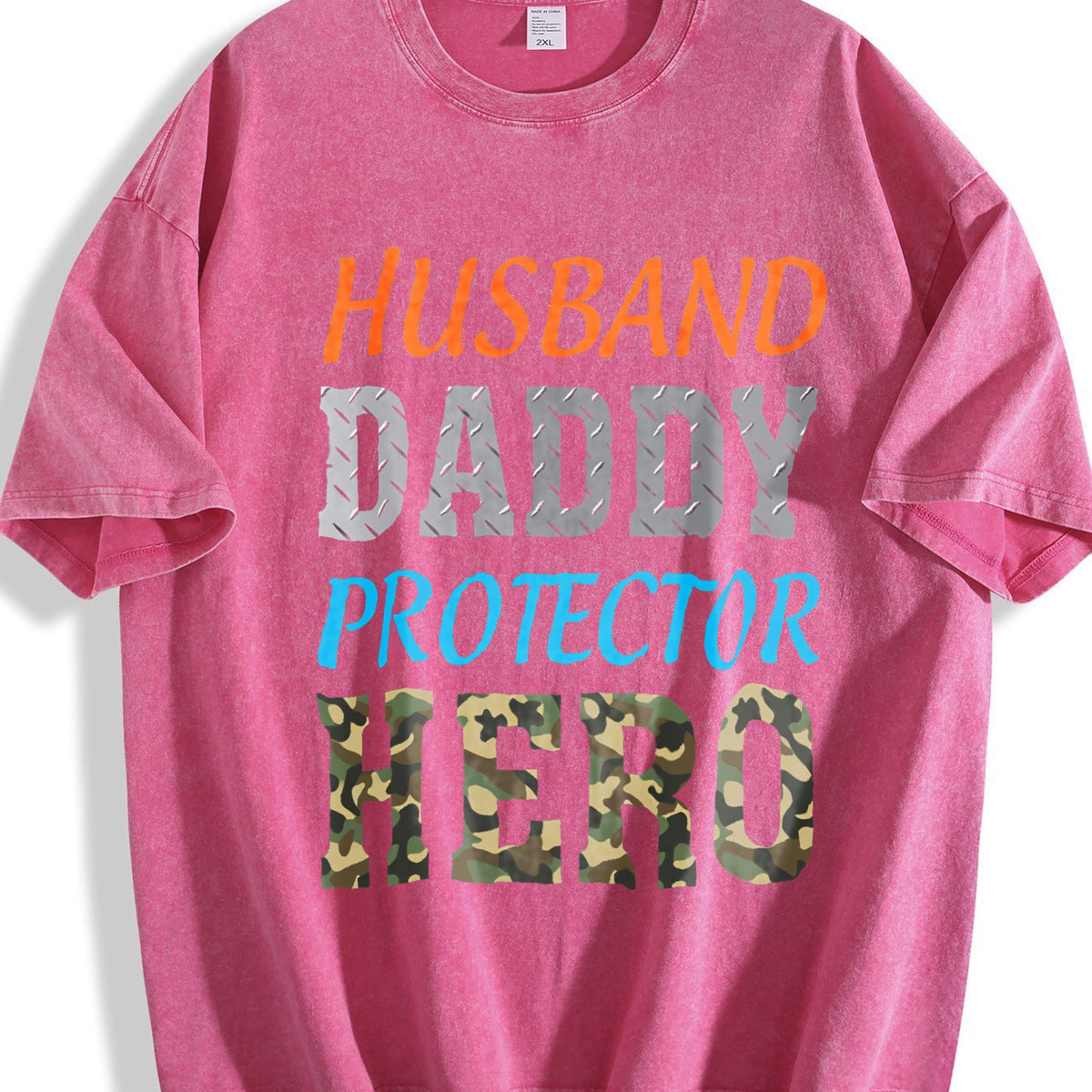 Husband Daddy Protector Hero Vintage Washed T-Shirt product image 7