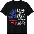 Land Of The Free Because Of Brave Sunflower Cotton T-Shirt product image 1