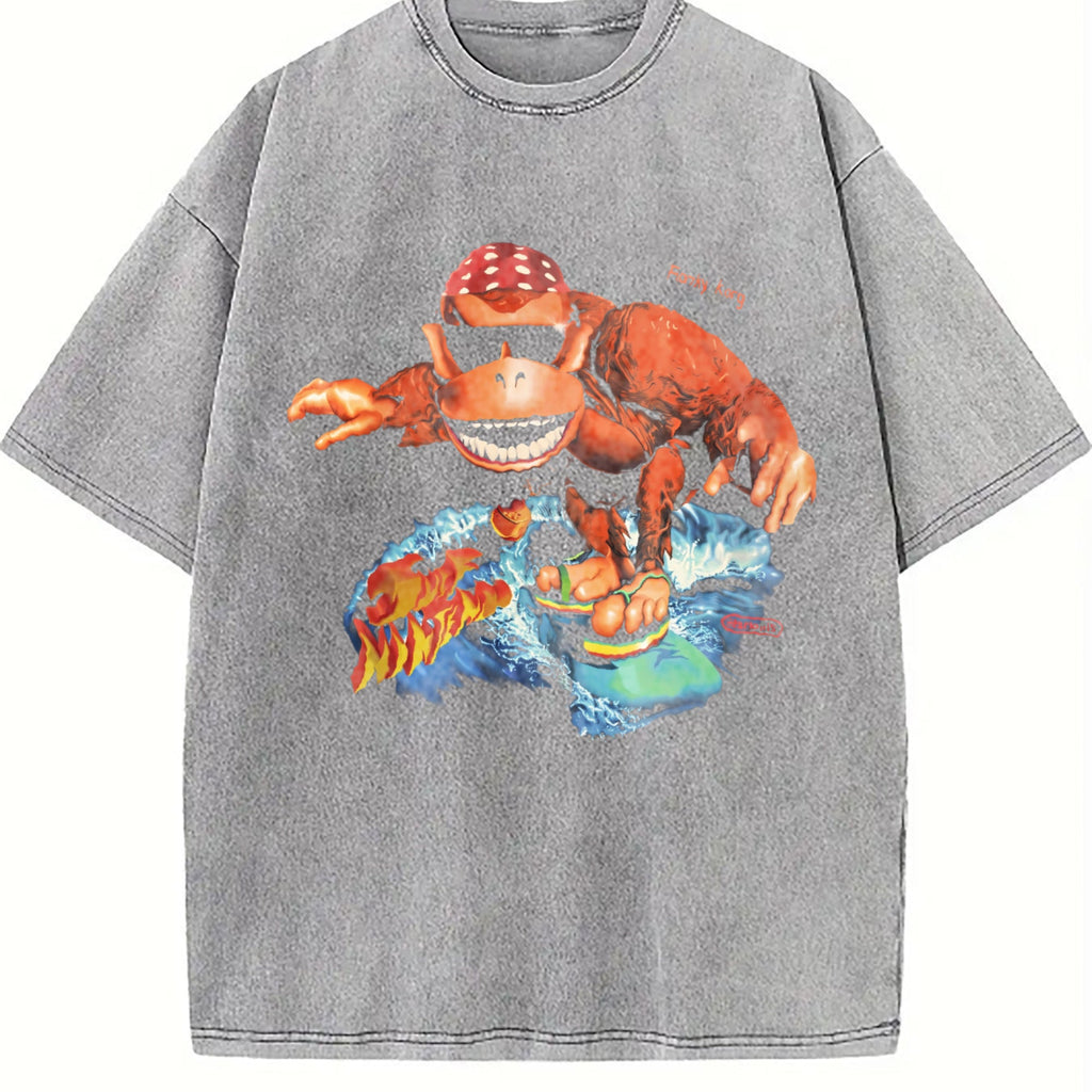 Funky Kong Surf Vintage Washed T-Shirt product image 5