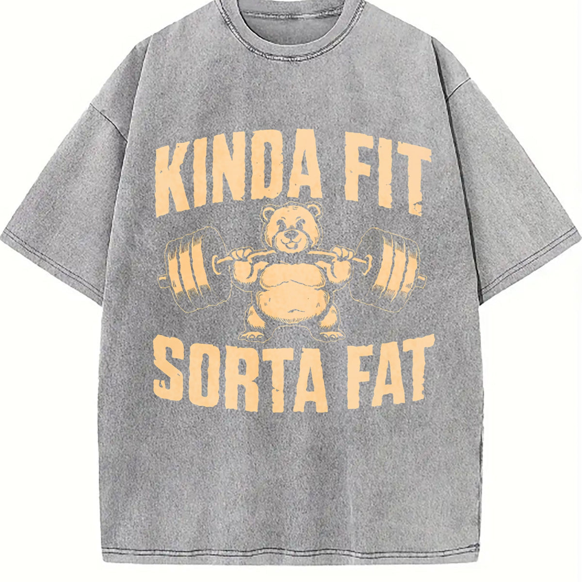 Funny Weightlifting Bear - Gym Vintage Washed T-Shirt product image 5