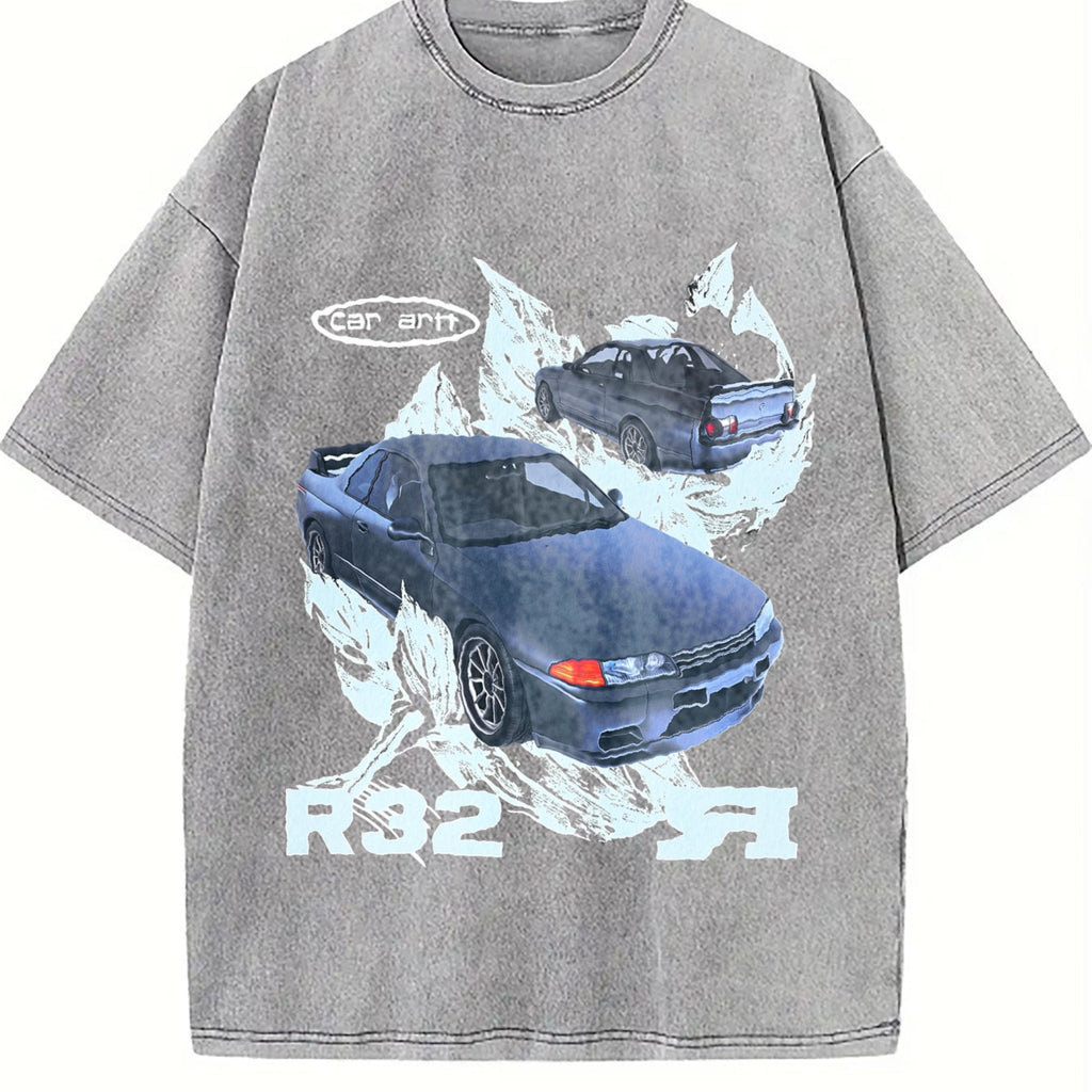 R32 Car Art Vintage Washed T-Shirt product image 5