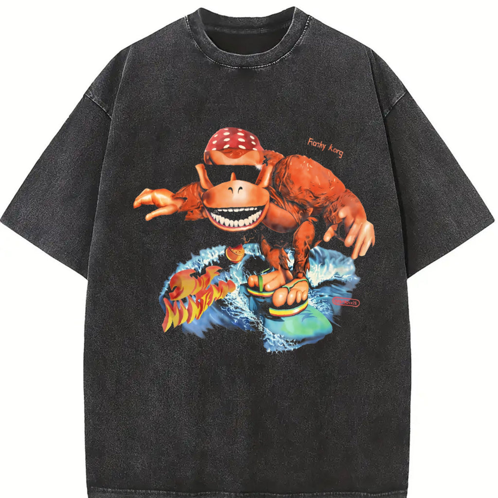 Funky Kong Surf Vintage Washed T-Shirt product image 2