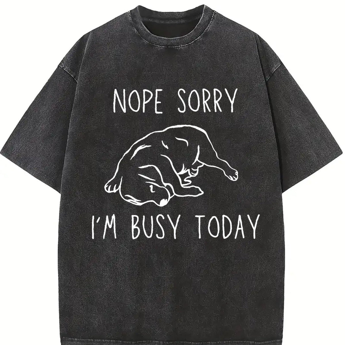 Nope Sorry Busy Today Sleeping Dog Vintage Washed T-Shirt product image 2