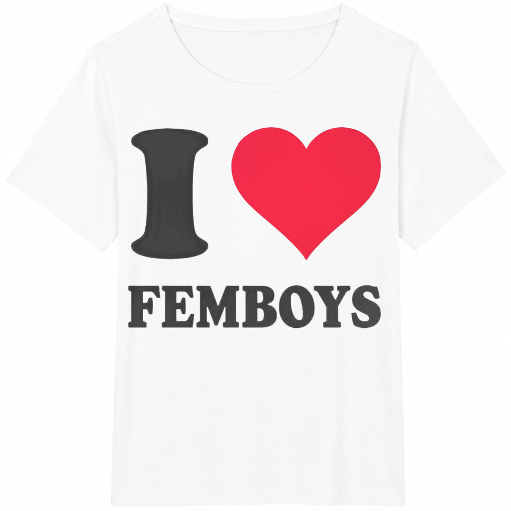 Red Heart I Love Femboys Cotton T-Shirt product image 2