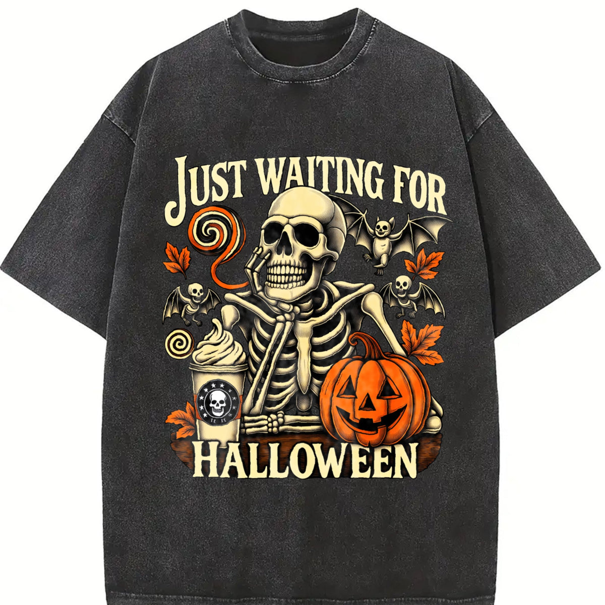 Just Waiting For Halloween Vintage Washed T-Shirt product image 2