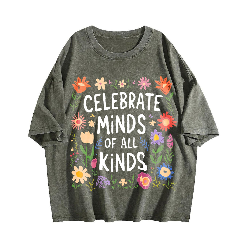 Floral & Celebrate Minds Of For All Kinds Vintage Washed product image 4