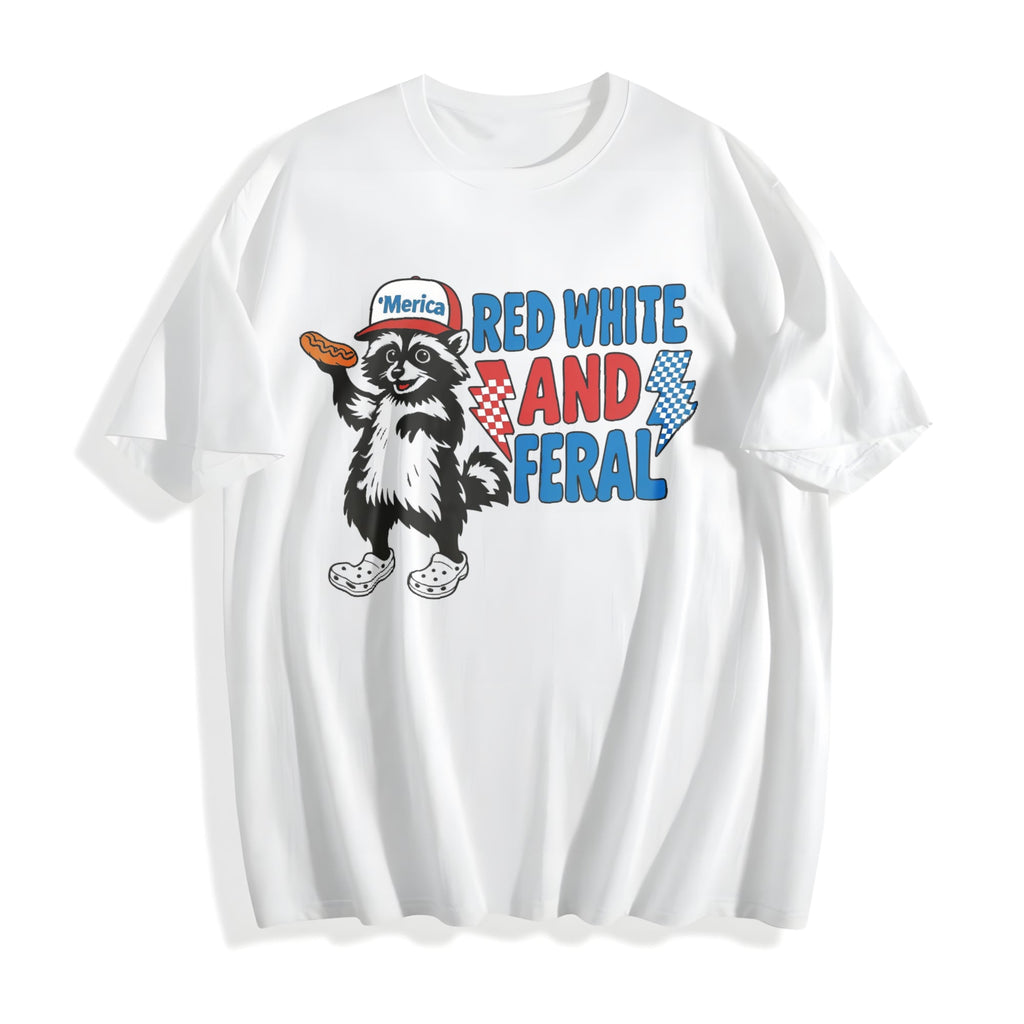 Funny Raccoon 4th Of July Cotton T-Shirt product image 2
