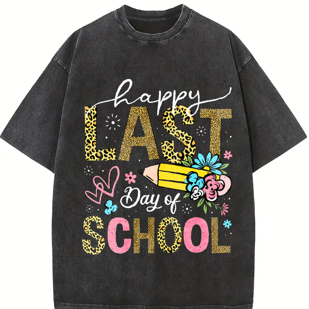 Happy Last Day Of School Y2K 100 Boxy With Leopard Vintage product image 2