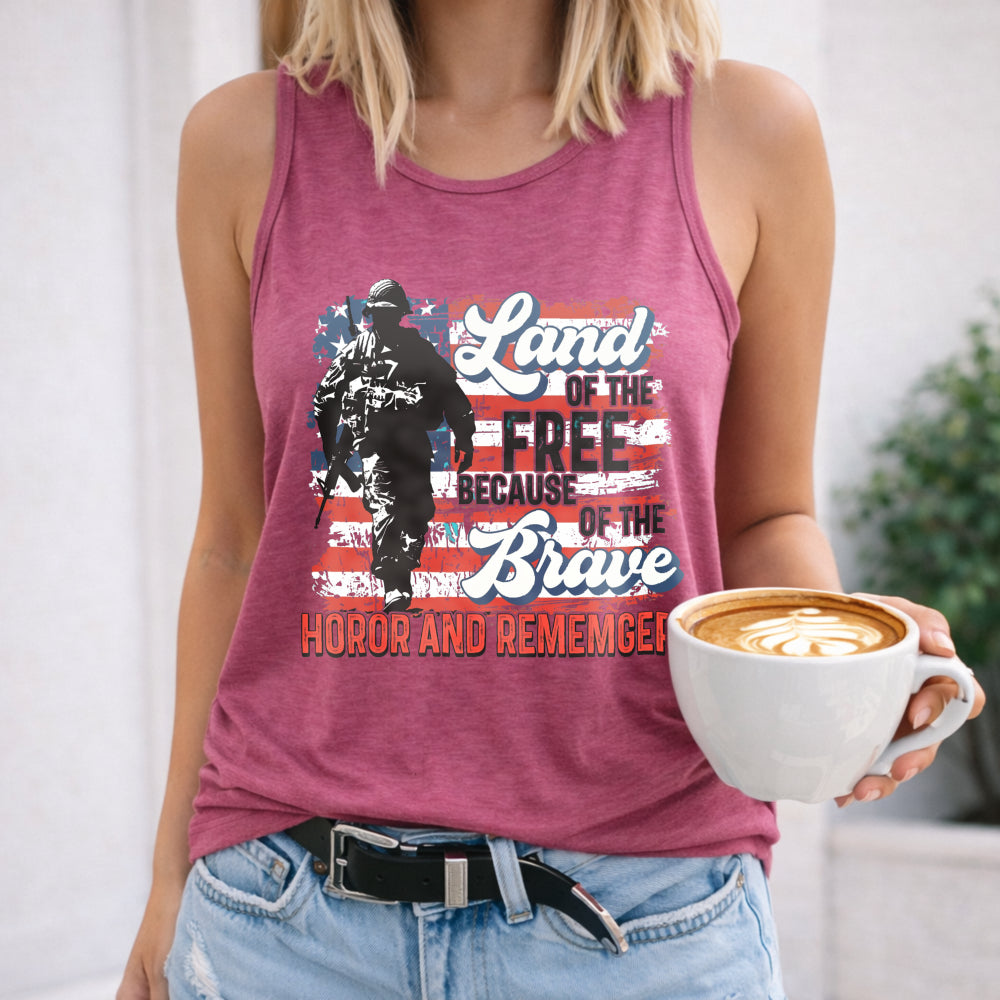 Land Of The Free Because Of The Brave America Women's Tank Top