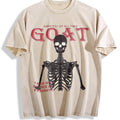 Goat Skeleton Fire White Vintage Washed T-Shirt product image 1