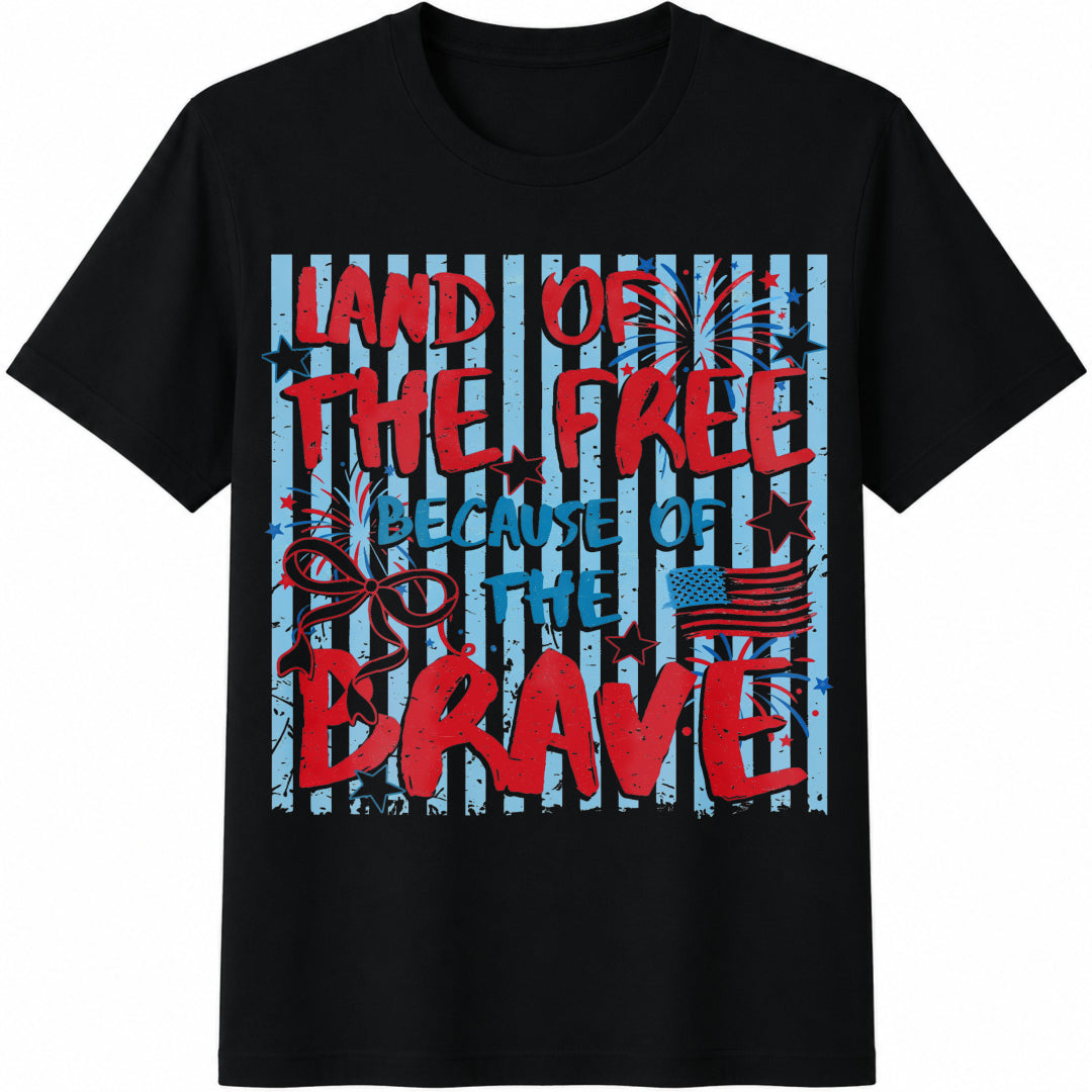 Land Of The Free Because Of Brave Cotton T-Shirt product image 1