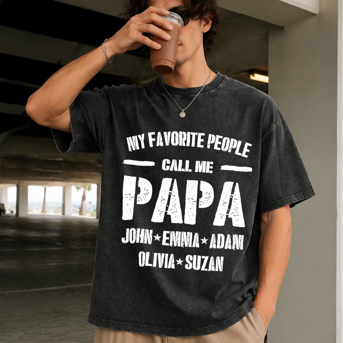 Papa Vintage Washed T-Shirt product image 2