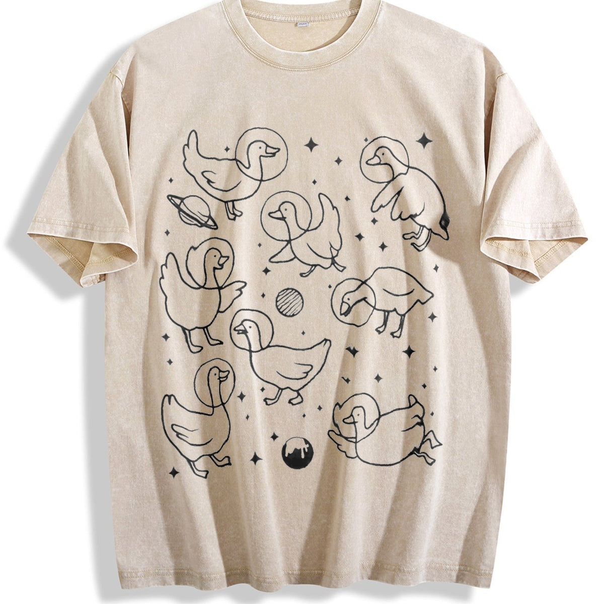 Geese In Space 90s Vintage Washed T-Shirt product image 1