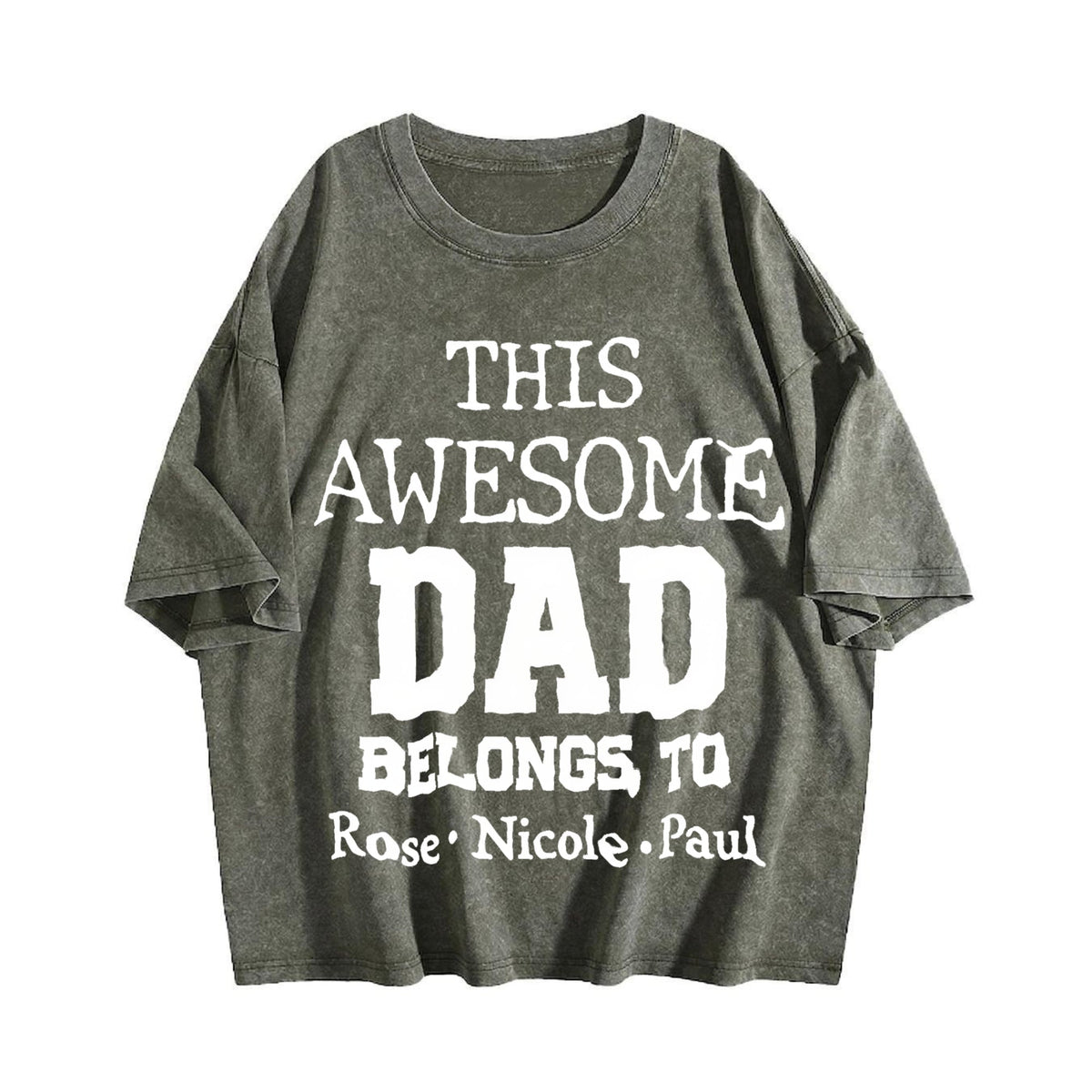 This Awesome Dad Belongs To Vintage Washed T-Shirt product image 4