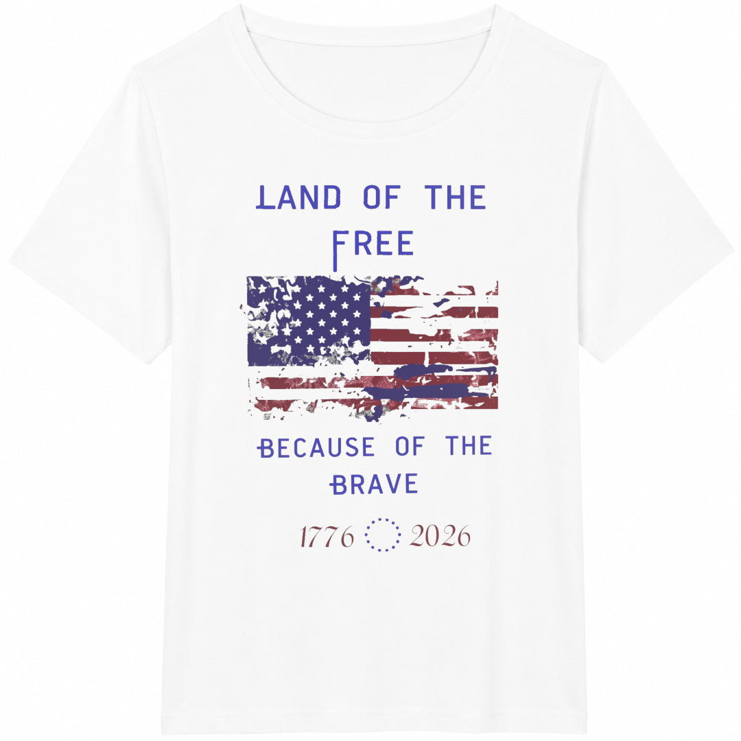 Land Of The Free Because Of Brave Cotton T-Shirt product image 2