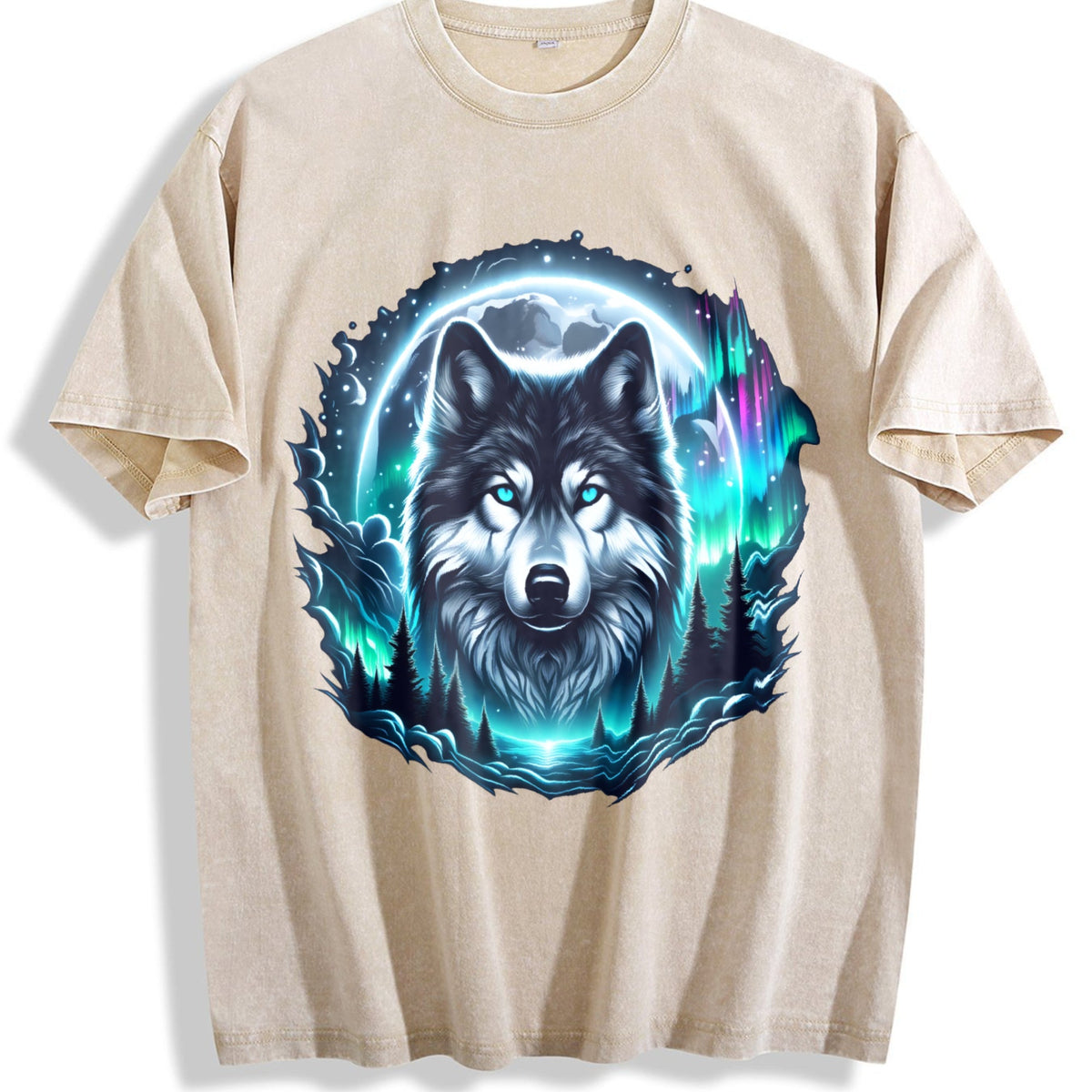Wolf At The Moon Vintage Washed T-Shirt product image 1
