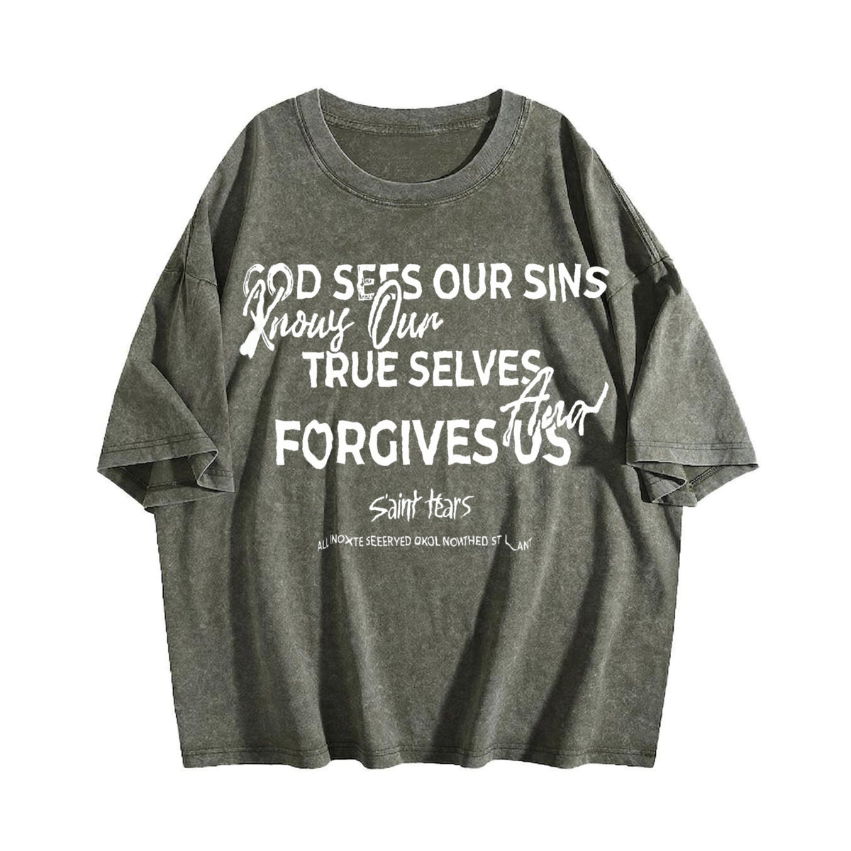 Saint Tears Faith Over Fear Vintage Washed T-Shirt product image 4
