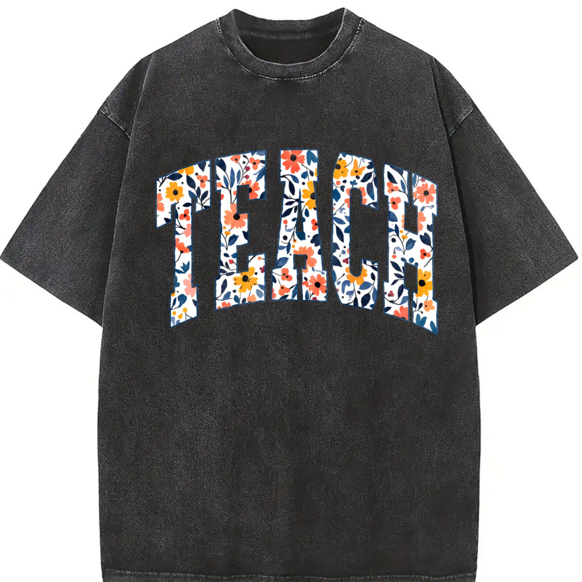 Peace Floral Collegiate Letters Vintage Washed T-Shirt product image 2