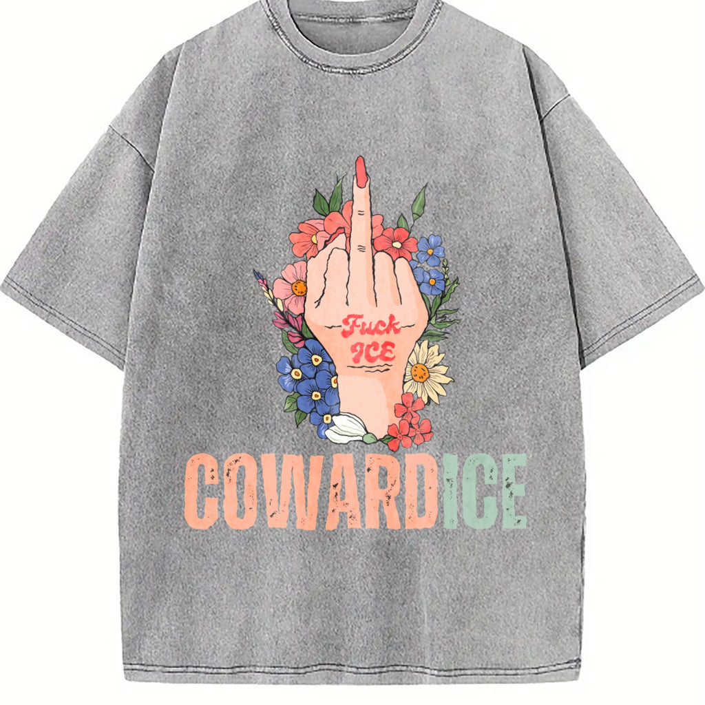 Cowardice Anti Ice Vintage Washed T-Shirt product image 5