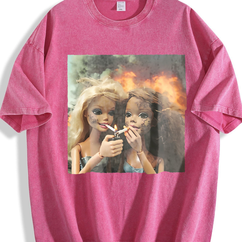 Doll Duo with Flames Vintage Washed T-Shirt product image 7