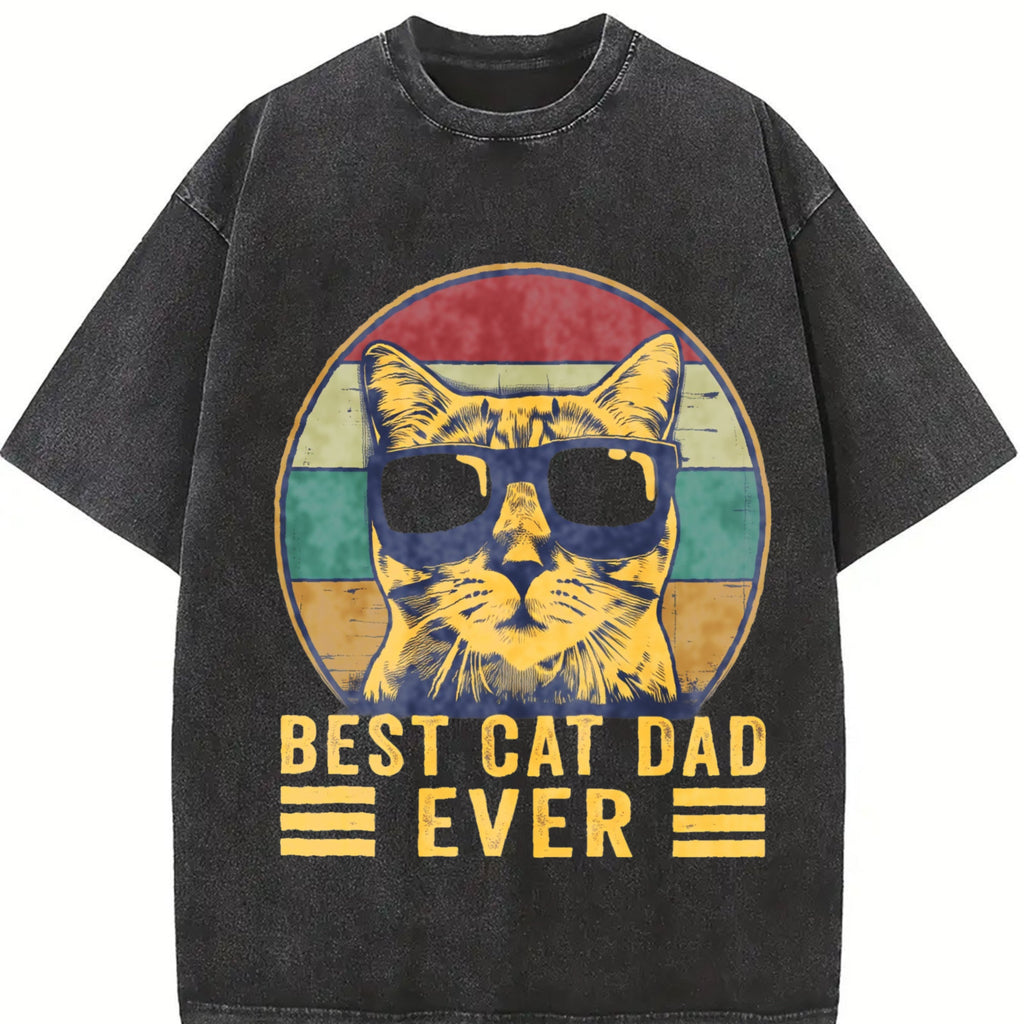 Best Cat Dad Ever Vintage Washed T-Shirt product image 2