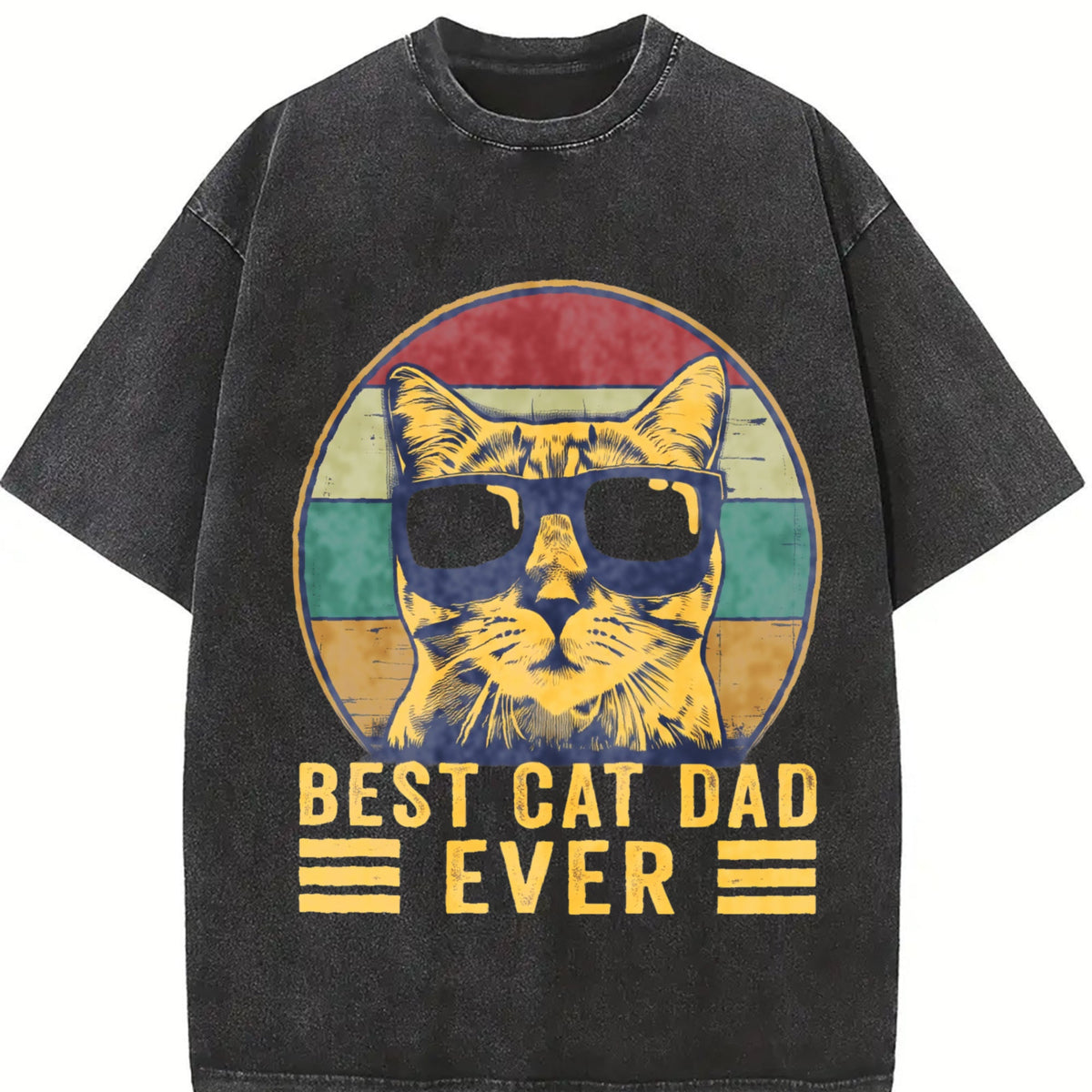 Best Cat Dad Ever Vintage Washed T-Shirt product image 2