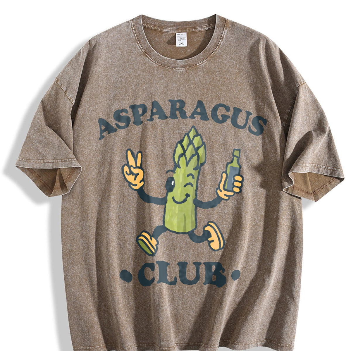 Asparagus Club Funny Veggie Lover Cartoon Vintage Washed product image 3