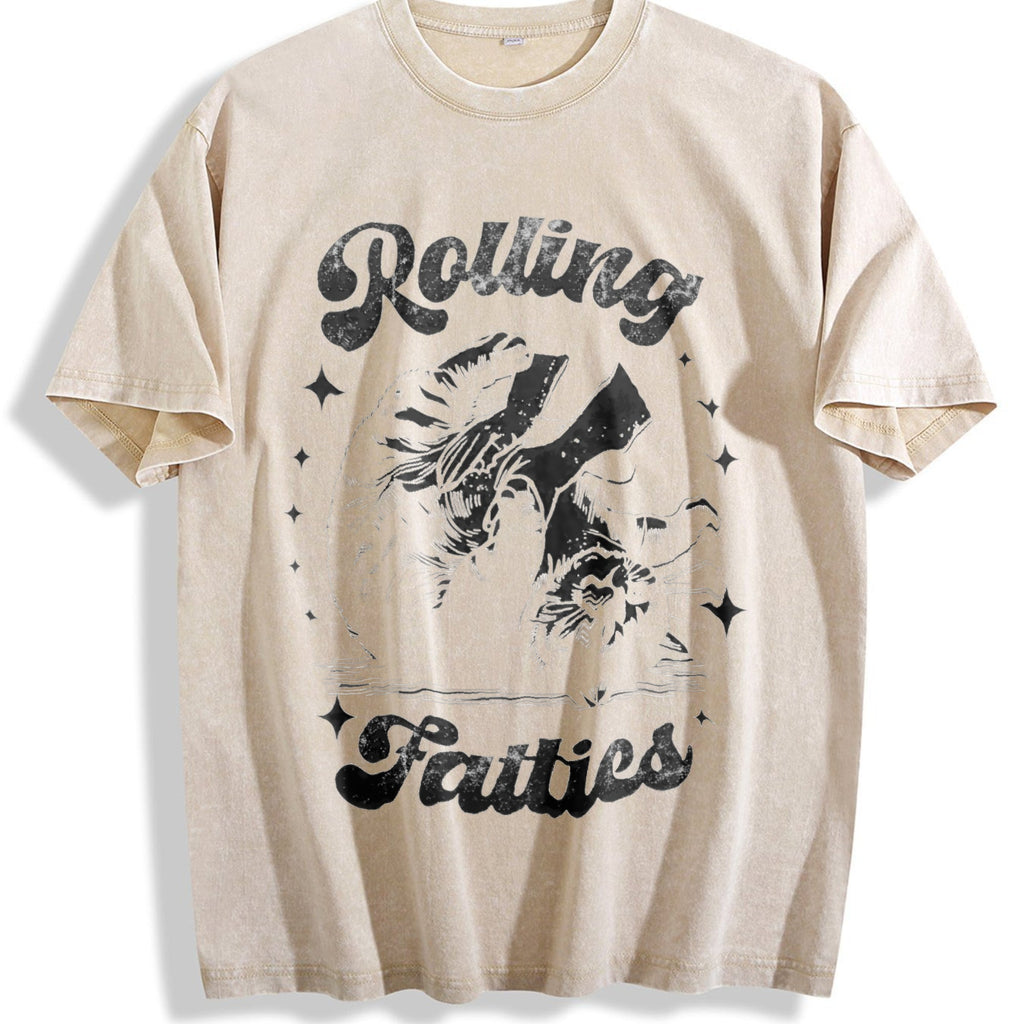 Funny Rolling Fatties 90s Vintage Washed T-Shirt product image 1