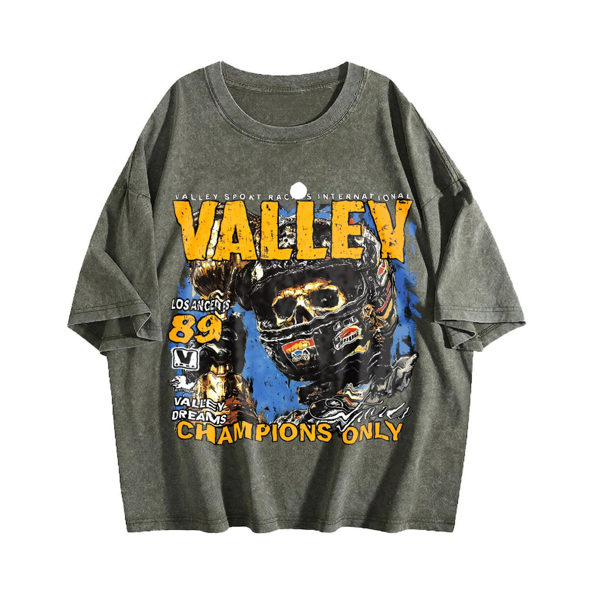 Valley Champions Only Racing Skull Vintage Washed T-Shirt product image 4