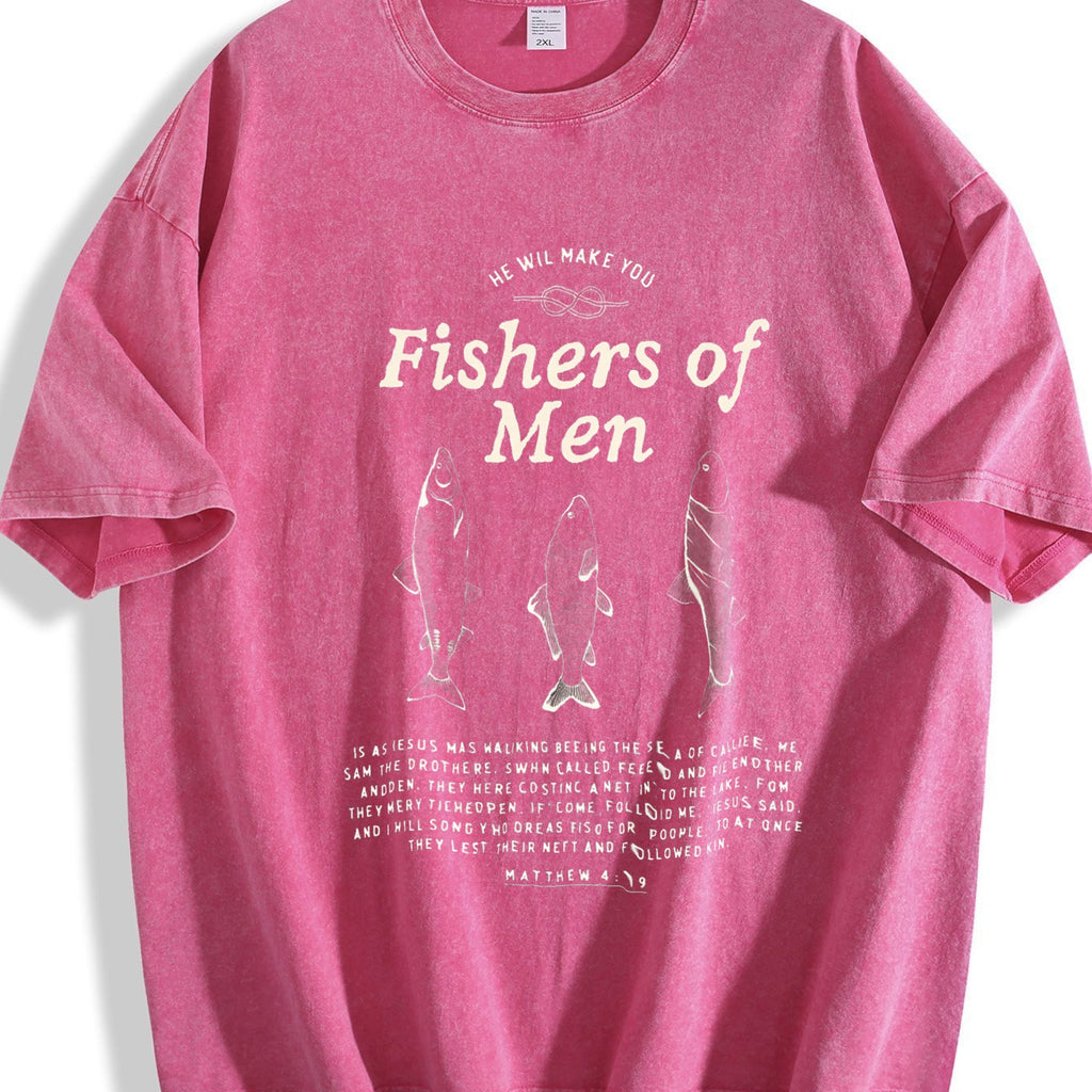 Fishers Of - Matthew 4:19 Jesus Vintage Washed T-Shirt product image 7