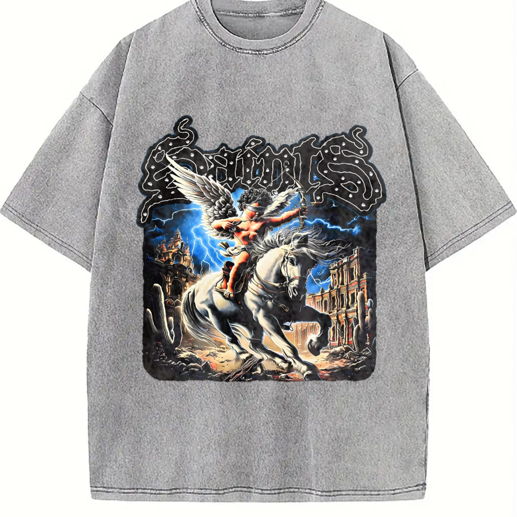 Saints Angel On Horse Vintage Washed T-Shirt product image 5