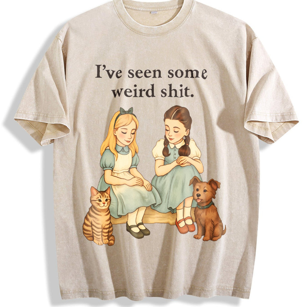 Funny Cat Dog Vintage Washed T-Shirt product image 1