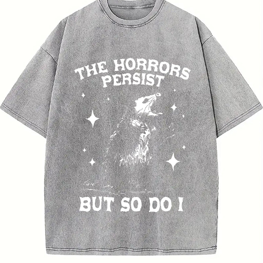 The Horrors Persist but So Do I Vintage Washed T-Shirt product image 5