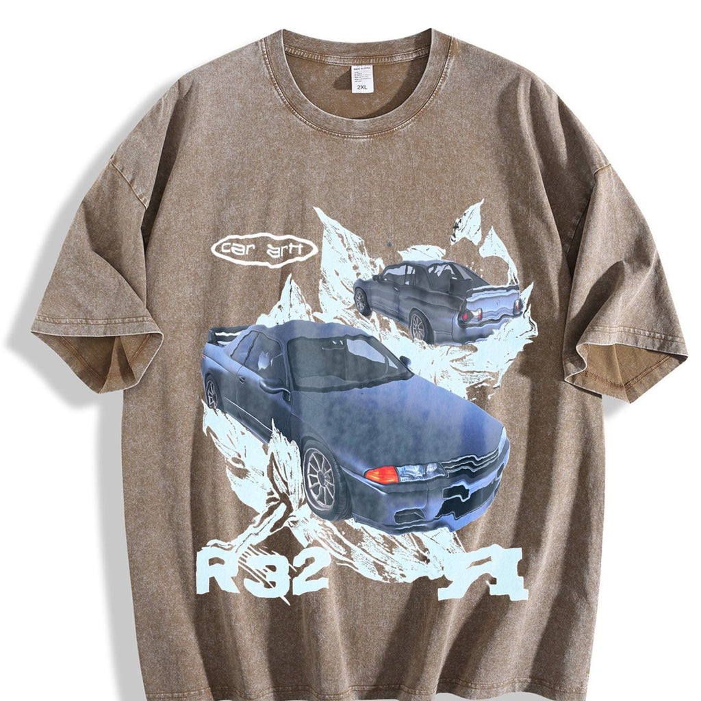 R32 Car Art Vintage Washed T-Shirt product image 3