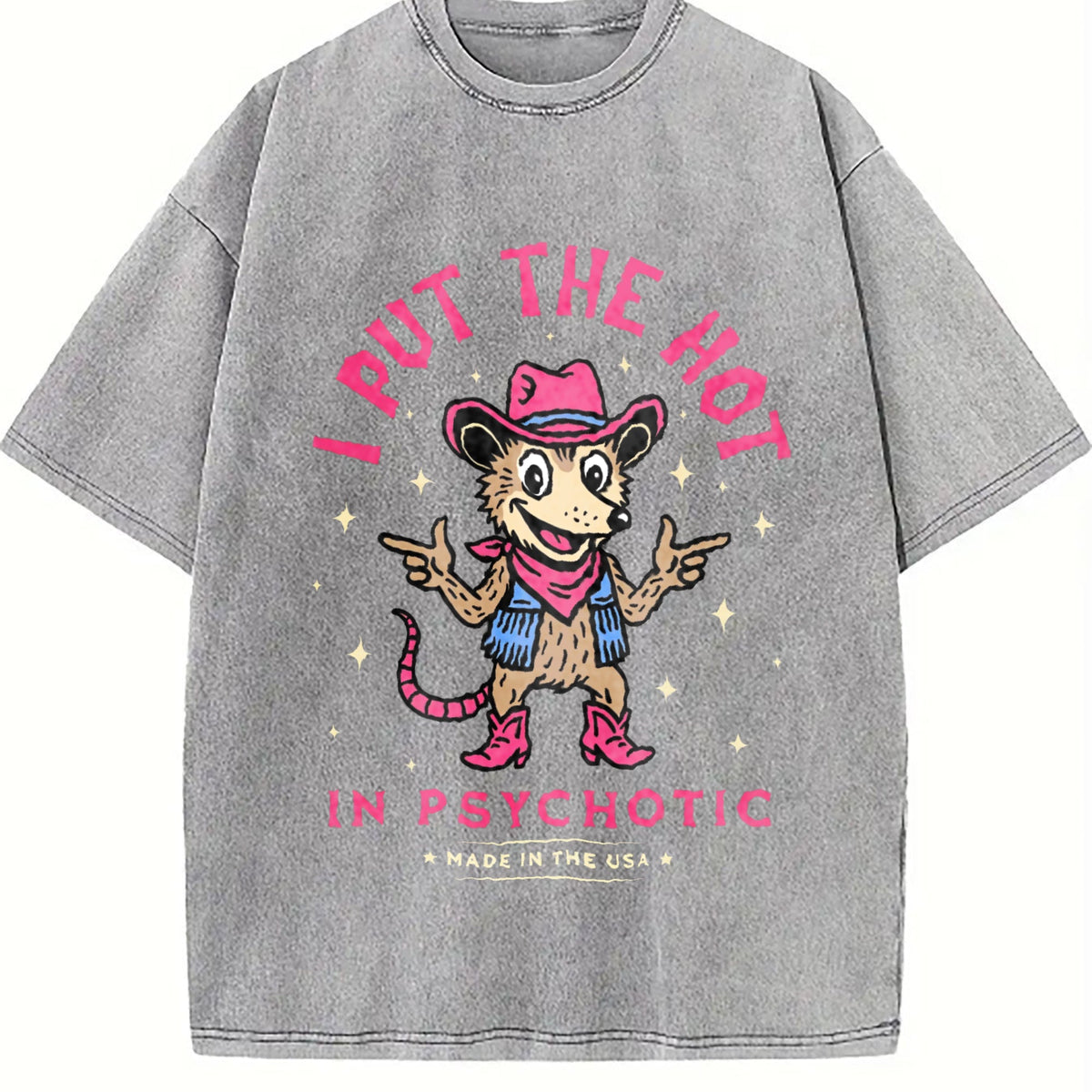 I Put The Hot In Psychotic Funny Cowboy Opossum Vintage product image 5