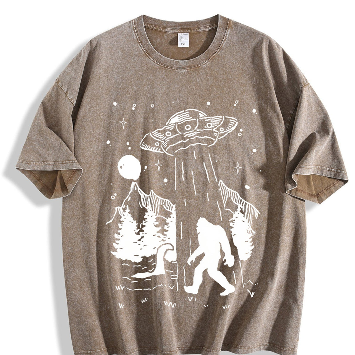 Bigfoot Alien Loch Ness Vintage Washed T-Shirt product image 3